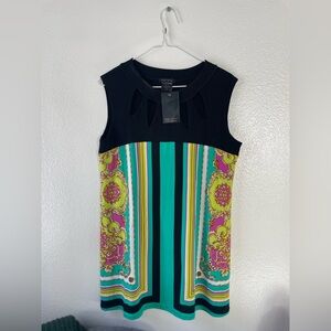 Eva Varro Black and Multicolor Sleeveless Blouse